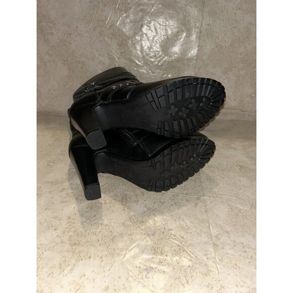 Ride Tec Women’s Black Leather 3 Buckle Side Zip Biker Riding Boots Size 6.5 - Picture 8 of 10